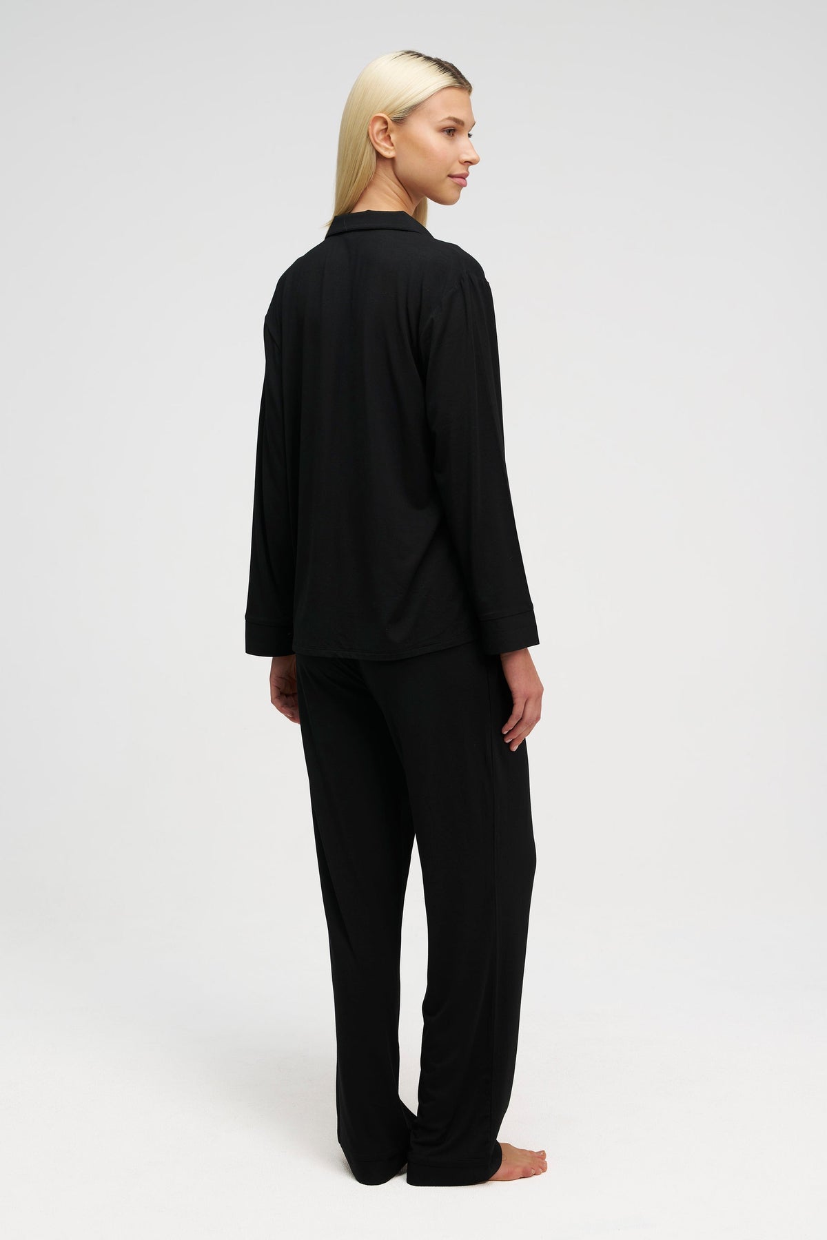 Long Tencel PJ Set Charcoal