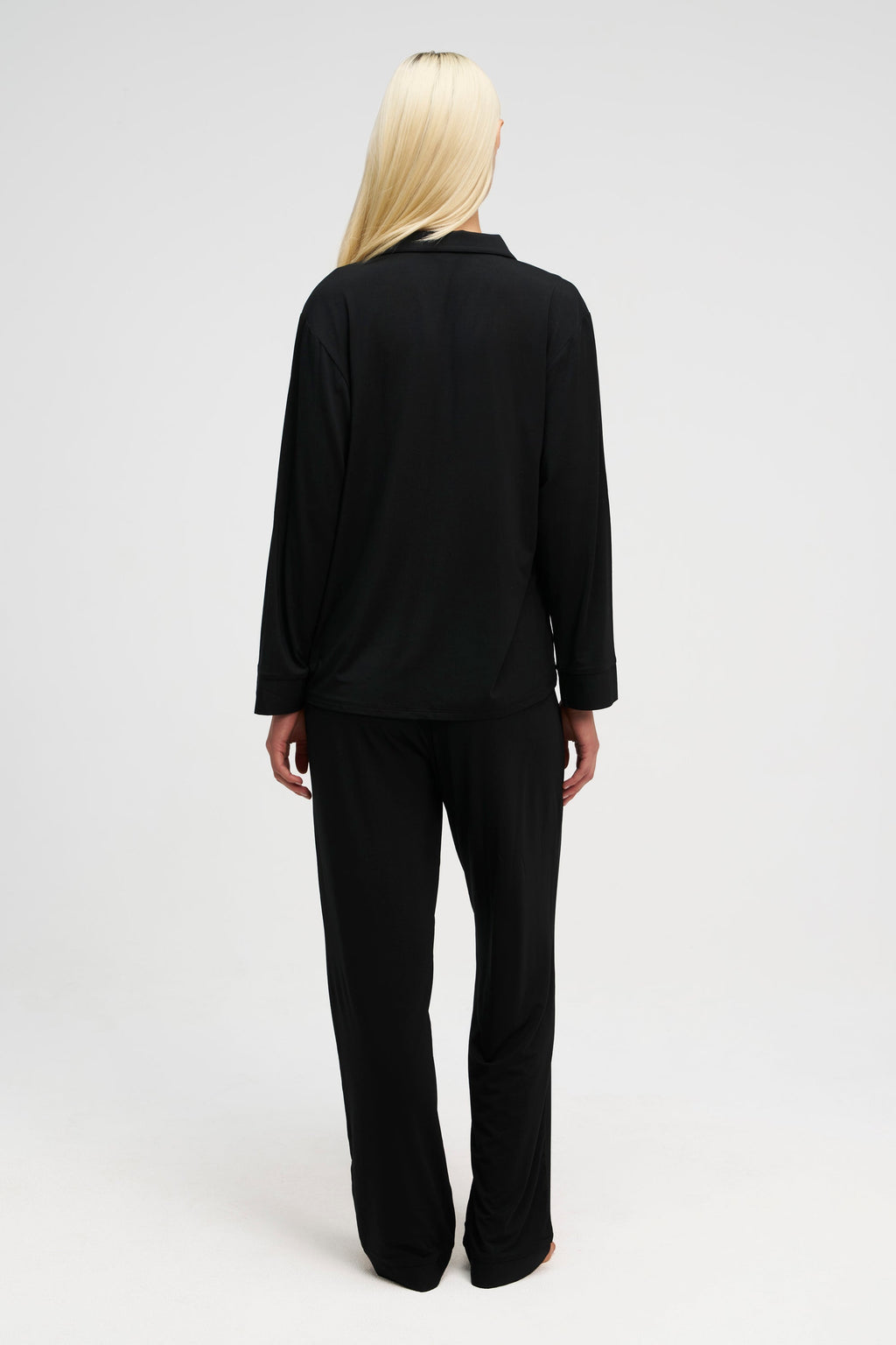 Long Tencel PJ Set Charcoal