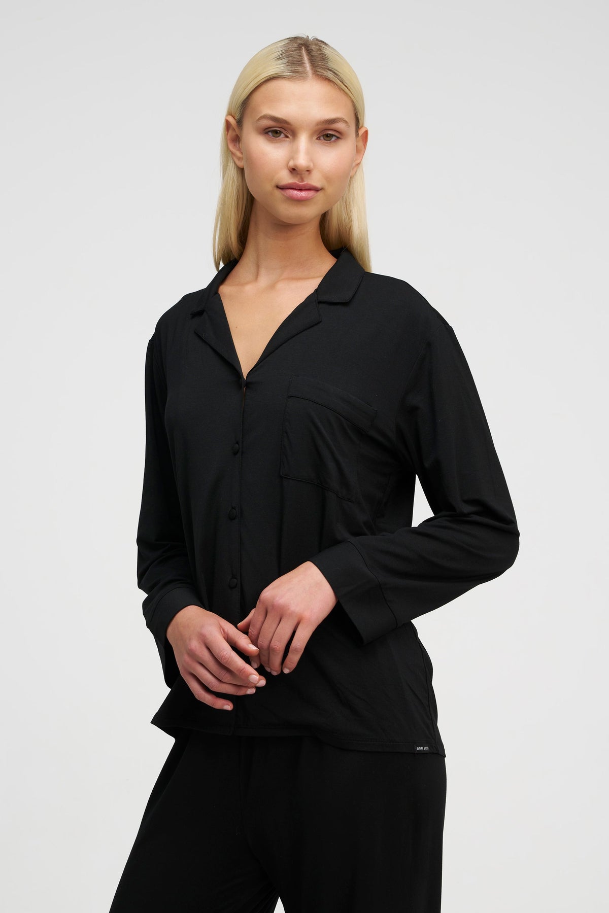 Long Tencel PJ Set Charcoal