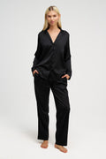 Long Premium Silk PJ Set Charcoal